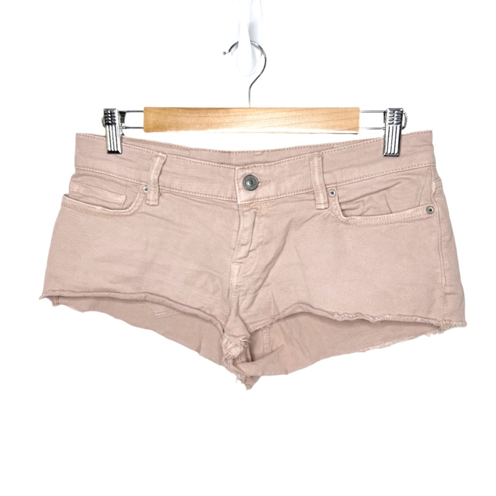 All Saints Beige/Pink Low-Rise Denim Shorts
